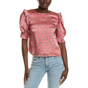 Emerson Fry Womens  Pearl Silk Blouse, Pink